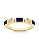 Black Sapphire & 0.16ct TW Diamond Dress Ringin 9ct Yellow Gold