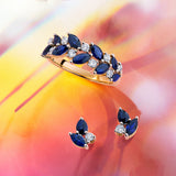 Sapphire & Diamond Cluster Ring in 9ct Yellow Gold