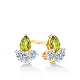 Petite Green Tourmaline Earrings in 9ct Yellow Gold