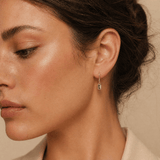 Emerald Cut Peridot Twist Bezel Set Drop Earrings in 9ct Yellow Gold