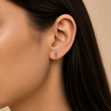 Petite Tanzanite Marquise Earrings in 9ct Yellow Gold