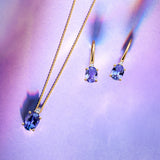 Tanzanite & 1.60ct TW Diamond Earrings in 9ct Yellow Gold