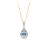Topaz &0.14ct TW Diamond Halo Pendant in 9ct Yellow Gold