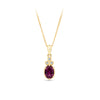 Rhodolite Garnet & 1.10ct TW Diamond Pendantin 9ct Yellow Gold