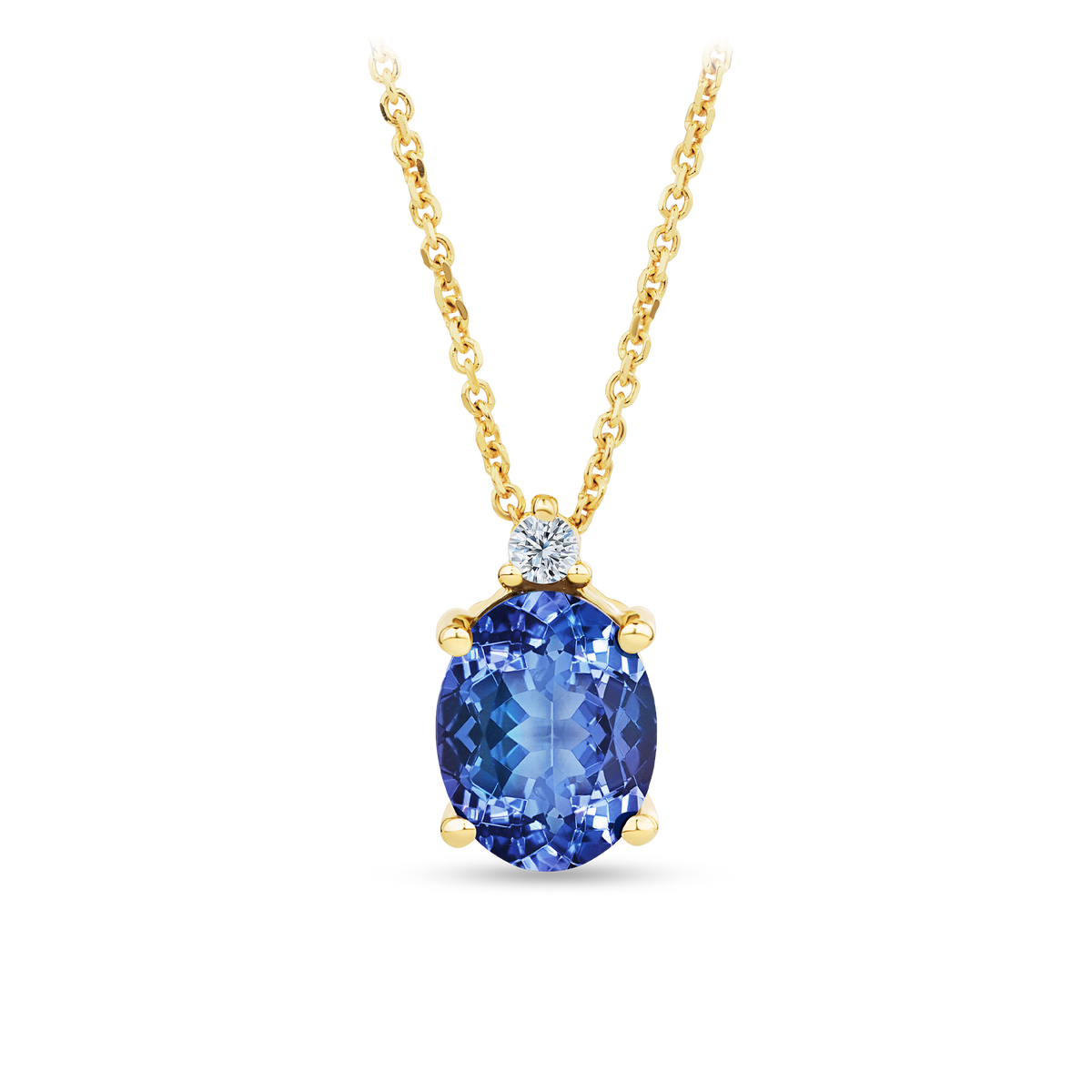 Tanzanite & 1.30ct TW Diamond Pendant in 9ct Yellow Gold