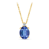 Tanzanite & 1.30ct TW Diamond Pendant in 9ct Yellow Gold