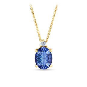 Tanzanite & 1.30ct TW Diamond Pendant in 9ct Yellow Gold