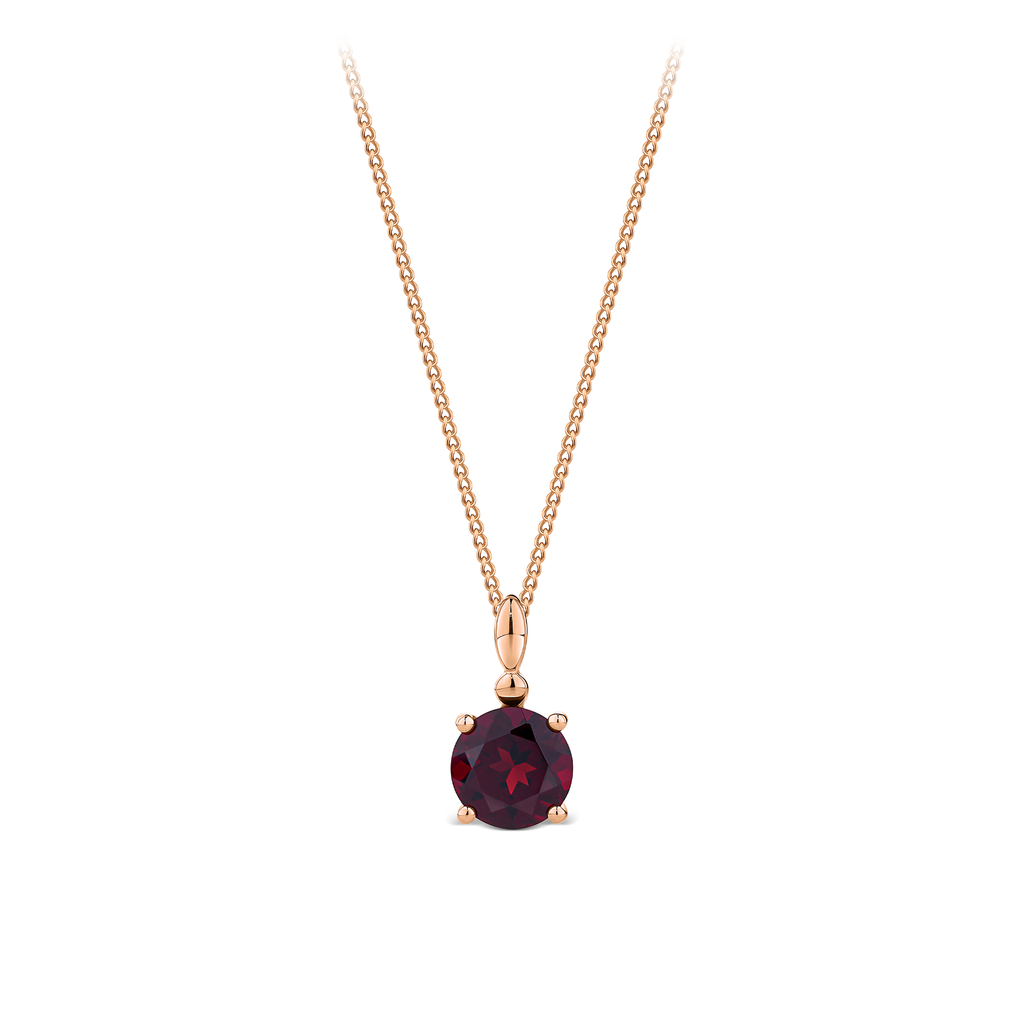 Garnet Pendant 9ct Rose Gold