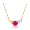Ruby & Diamond Necklace set in 9ct Yellow Gold