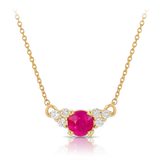 Ruby & Diamond Necklace set in 9ct Yellow Gold