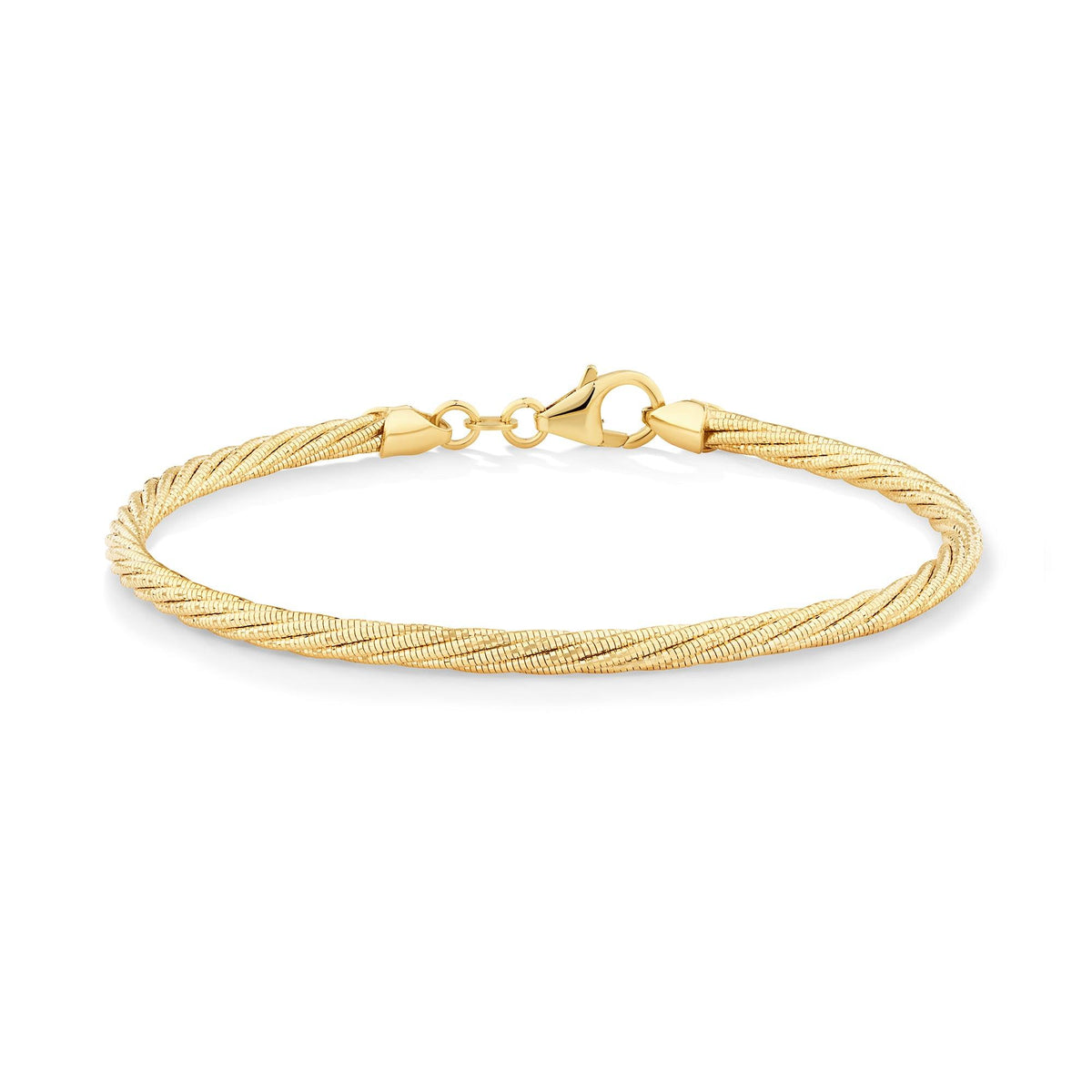 9ct Polished Yellow Gold Omega Pattern Bracelet - Wallace Bishop