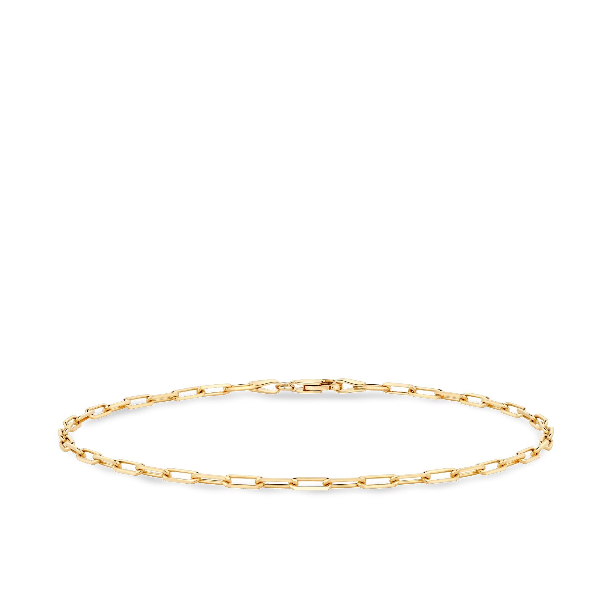 9ct Polished Yellow Gold Paperclip Shape Anklet