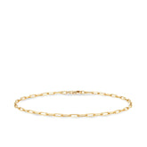 9ct Polished Yellow Gold Paperclip Shape Anklet - Wallace Bishop