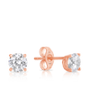 9ct Rose Gold Cubic Zirconia Stud Earrings