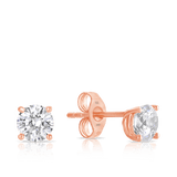 9ct Rose Gold Cubic Zirconia Stud Earrings