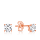 9ct Rose Gold Cubic Zirconia Stud Earrings - Wallace Bishop