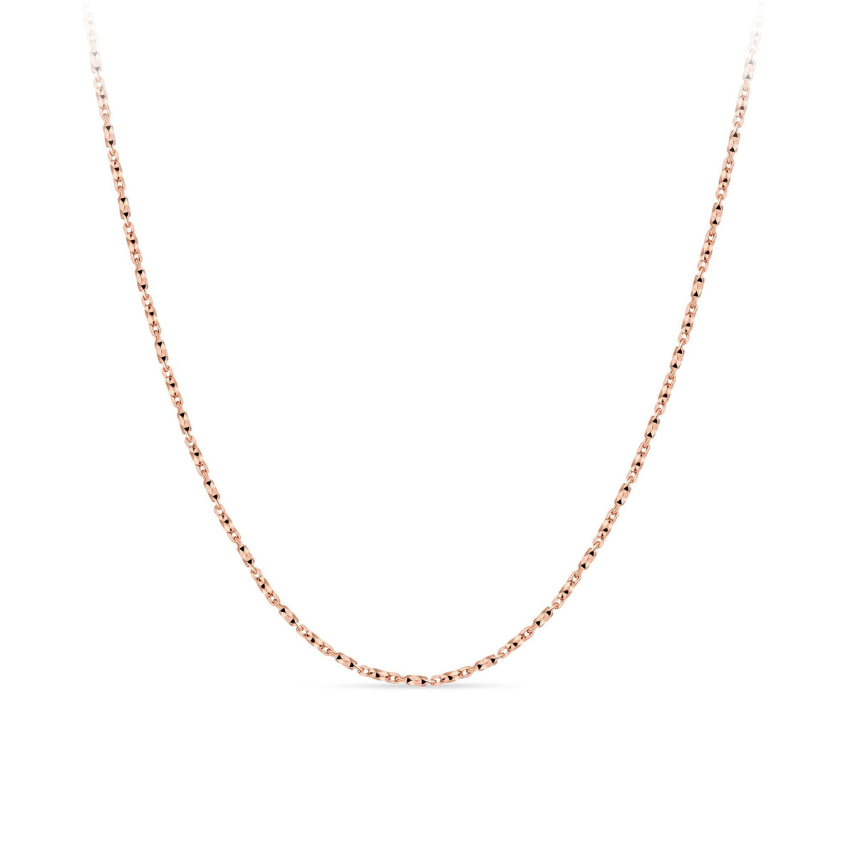 9ct Rose Gold Polished Chain Necklace - Wallace Bishop