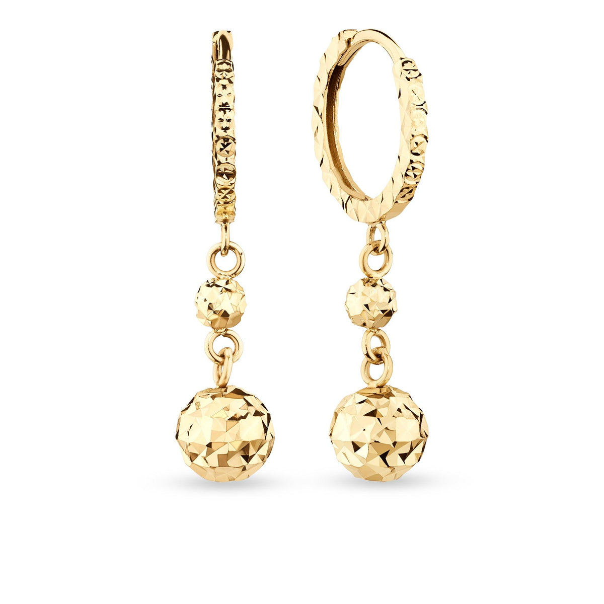 9ct Yellow Gold Ball Drop Earrings - Wallace Bishop