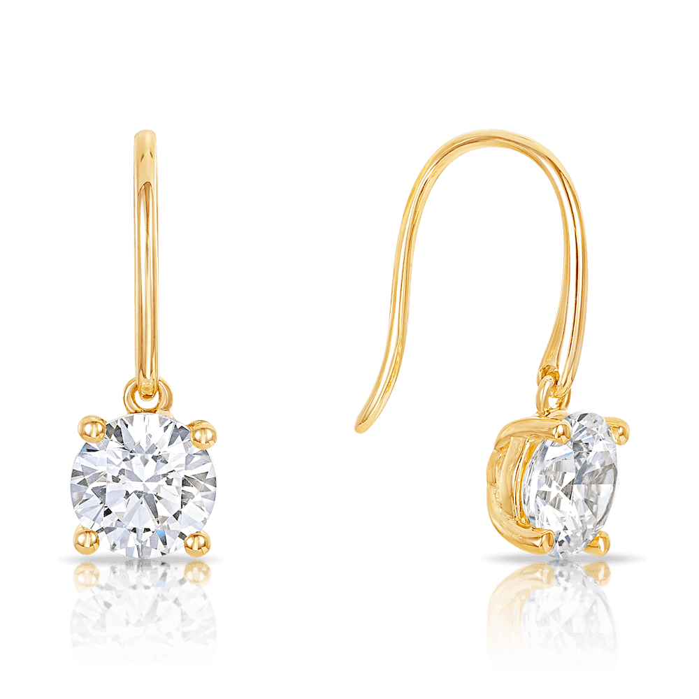 9ct Yellow Gold Cubic Zirconia Earrings