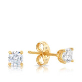 9ct Yellow Gold Earrings Cubic Zirconia Stud Earrings - Wallace Bishop
