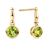 9ct Yellow Gold Peridot Stud Earrings - Wallace Bishop