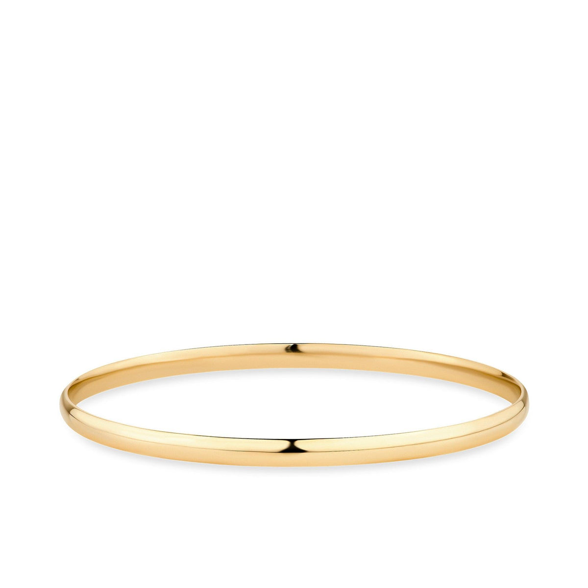 9ct Yellow Gold Solid Round Bangle 1.6mm - Wallace Bishop