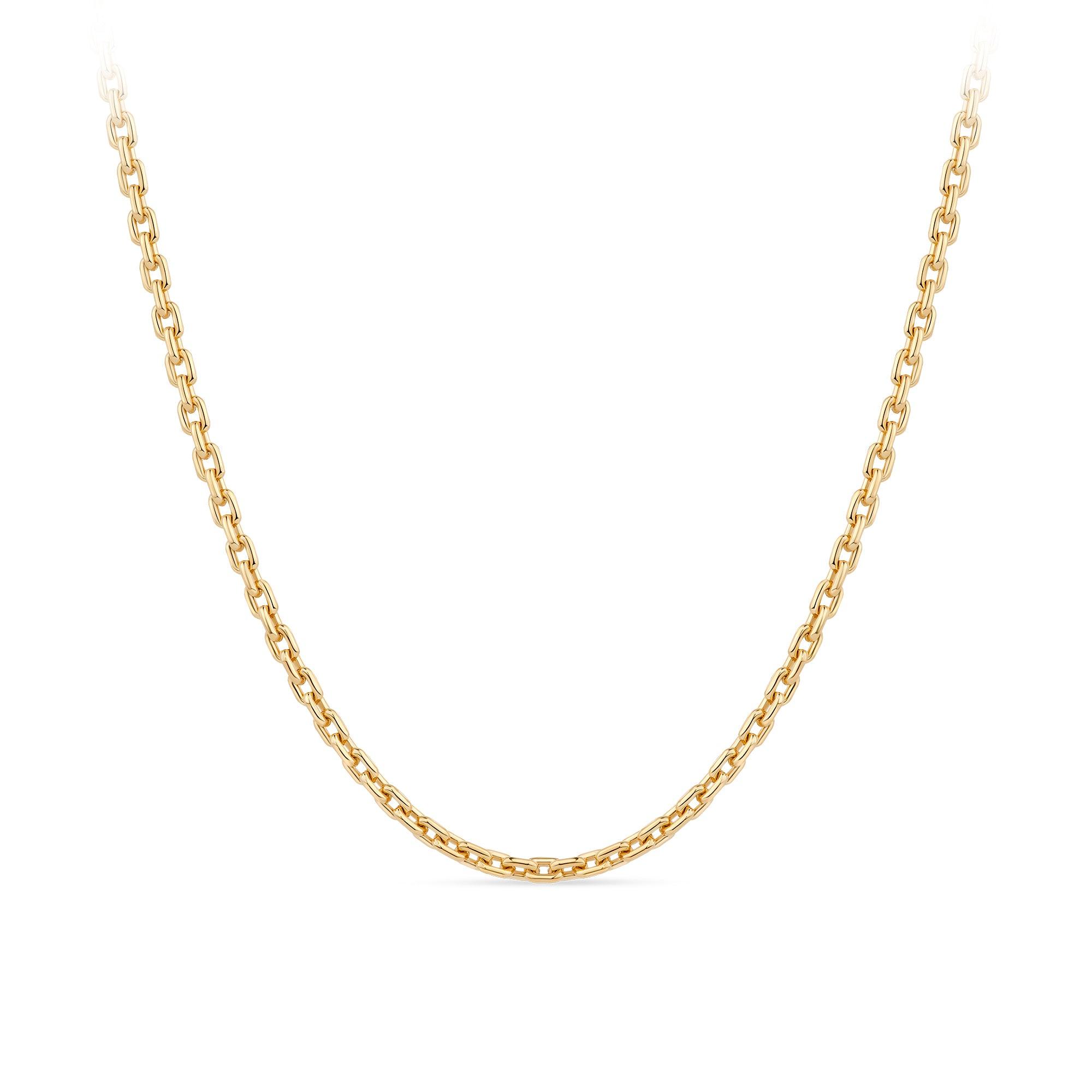 9ct Yellow Gold Square Cable Chain Polished Necklace
