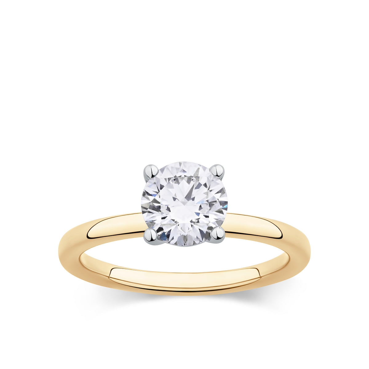 Everlasting 1.25ct TW Oval Lab Grown Diamond Bezel Set Solitaire Engagement Ring in 18ct Yellow Gold
