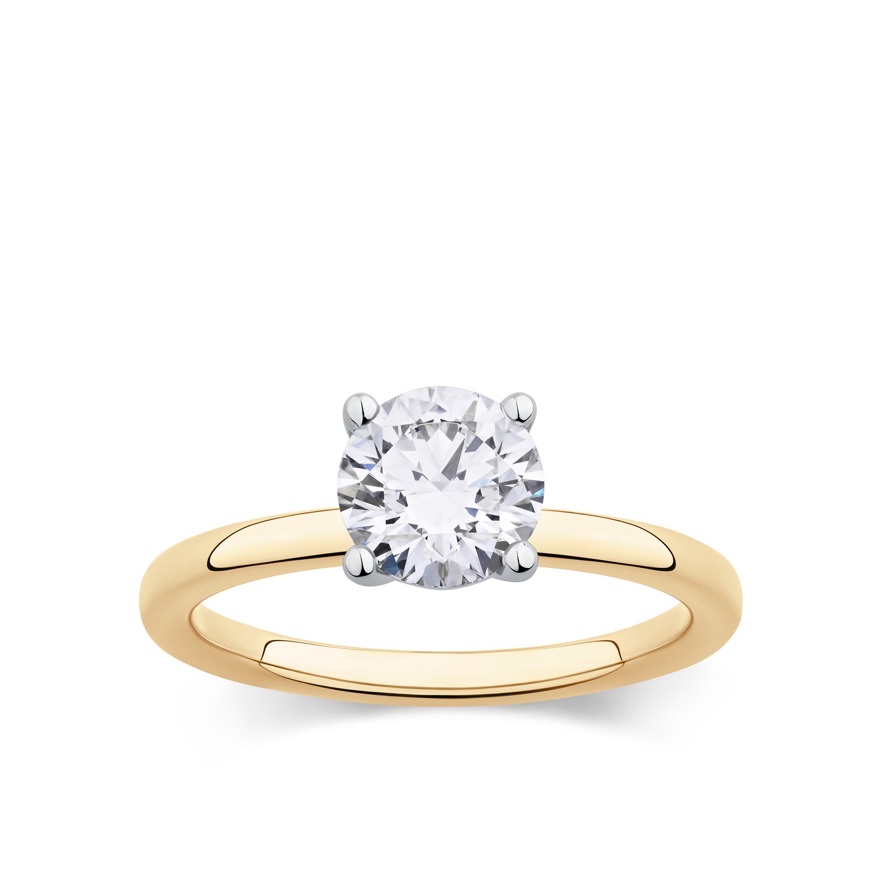 Everlasting 1.25ct TW Round Brilliant Lab-Grown Diamond Solitaire Engagement Ring in 18ct Yellow and White Gold