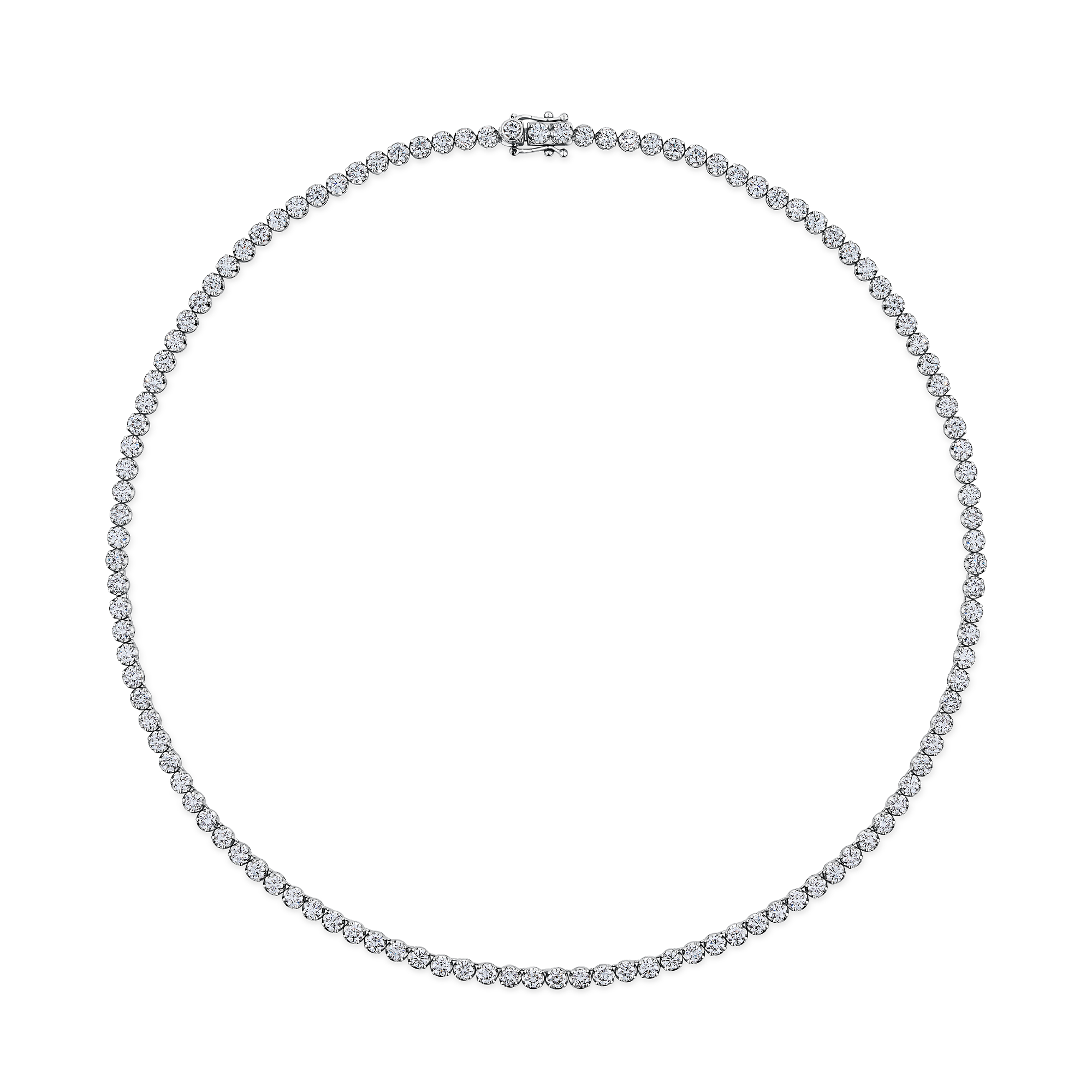 10.00ct TW Lab-Grown Diamond Tennis Necklace in 18ct White Gold