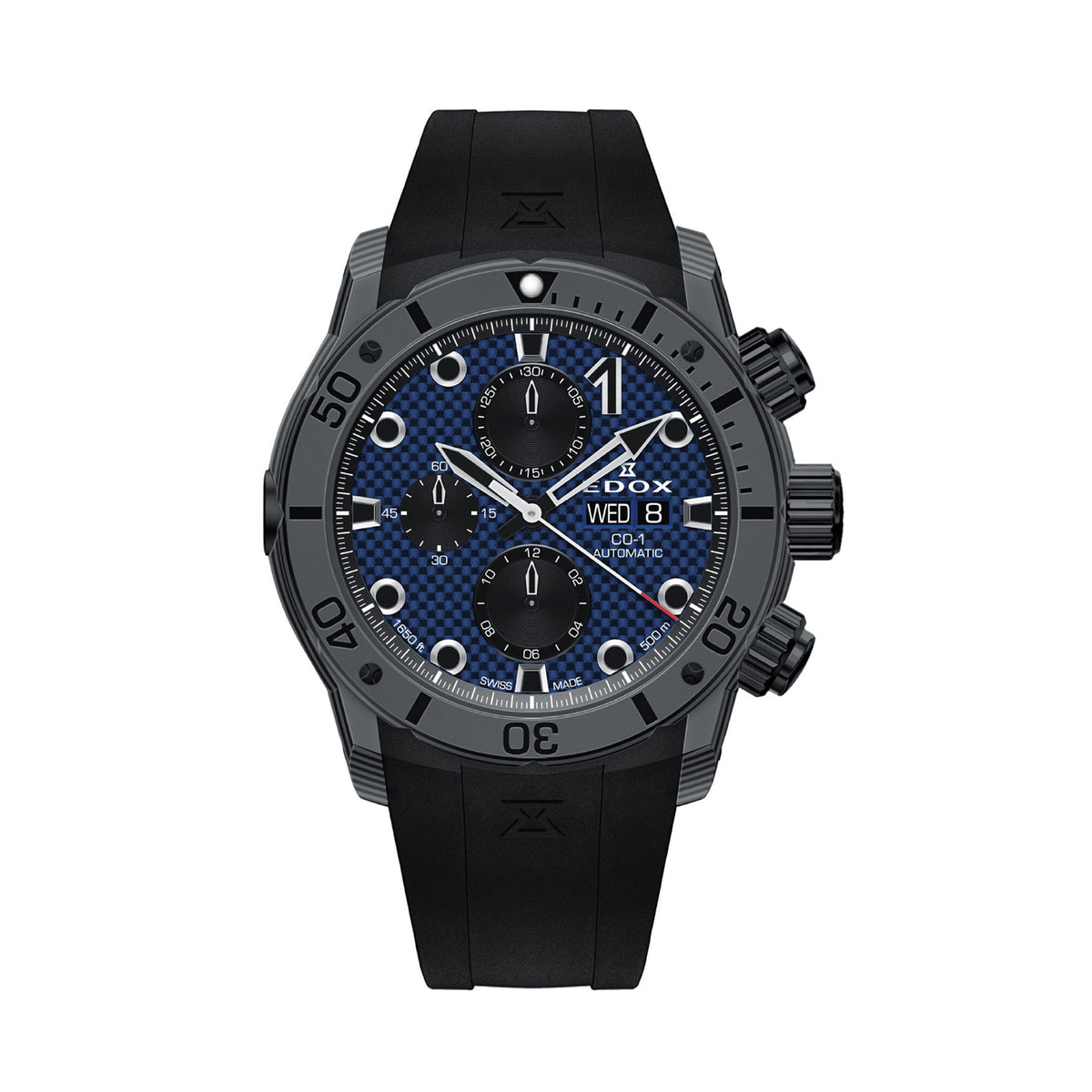 Edox Chronograph Automatic Carbon Men's Watch 45mm 01125CLNGNBUNN