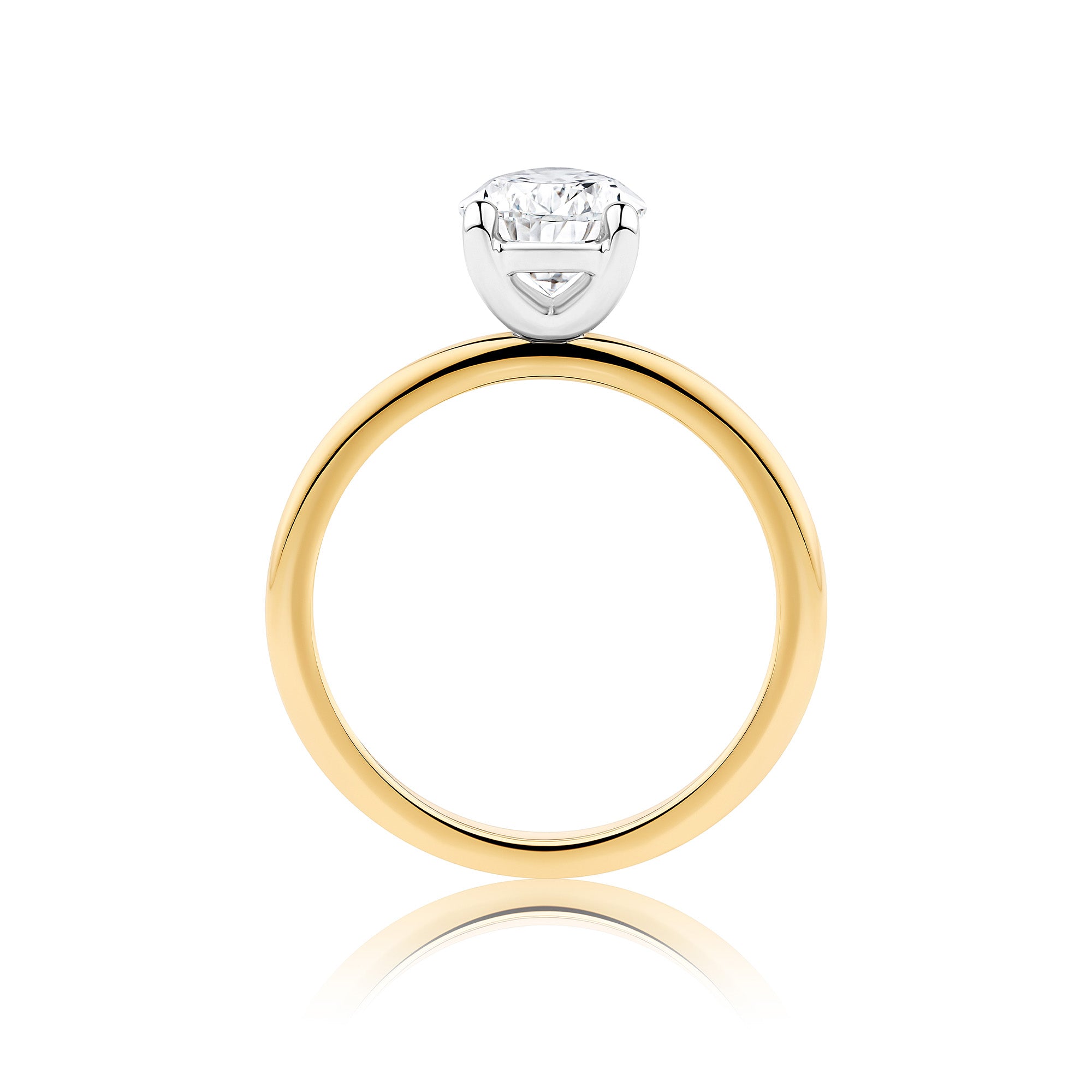 Everlasting 2.00ct TW Pear Lab-Grown Diamond Solitaire Engagement Ring in 18ct Yellow and White Gold