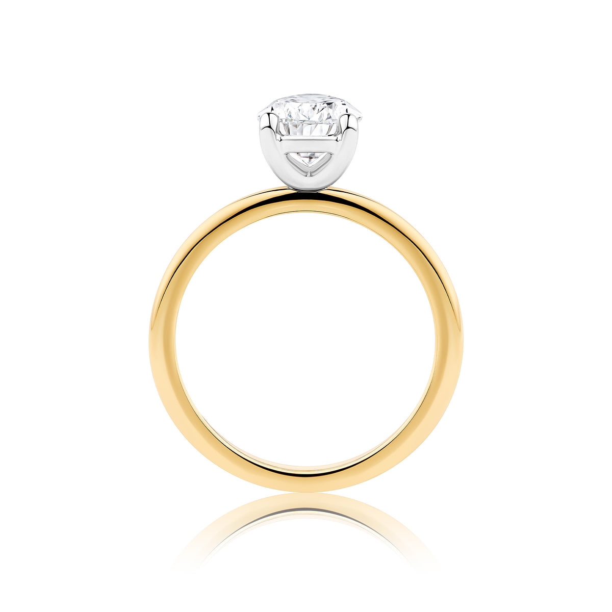 Everlasting 2.00ct TW Pear Lab-Grown Diamond Solitaire Engagement Ring in 18ct Yellow and White Gold