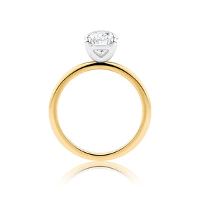 Everlasting 2.00ct TW Pear Lab-Grown Diamond Solitaire Engagement Ring in 18ct Yellow and White Gold