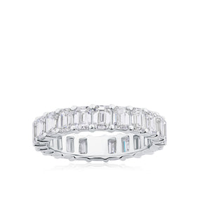 Everlasting 4.40ct TW Emerald Cut Lab-Grown Diamond Full Eternity Wedding Band in 18ct White Gold