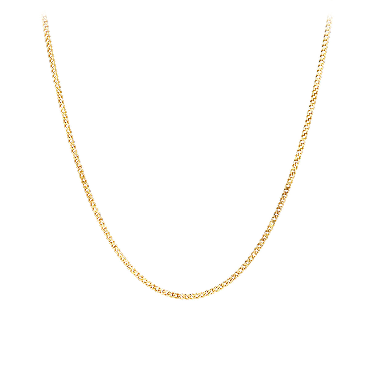 Diamond Cut Curb Link Chain in 9ct Yellow Gold