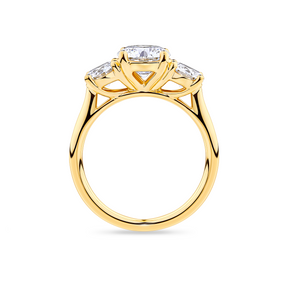 Everlasting 2.50ct TW Round Brilliant Trilogy Lab-Grown Diamond Engagement Ring in 18ct Yellow Gold