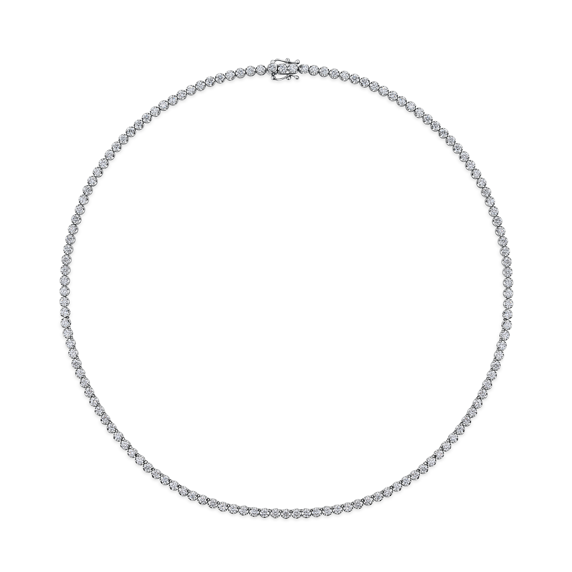 6.00ct TW Lab-Grown Diamond Tennis Necklace in 18ct White Gold