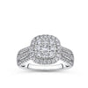 Everlasting 1.00ct TW Princess Lab-Grown Diamond Double Halo Engagement Ring in 9ct White Gold