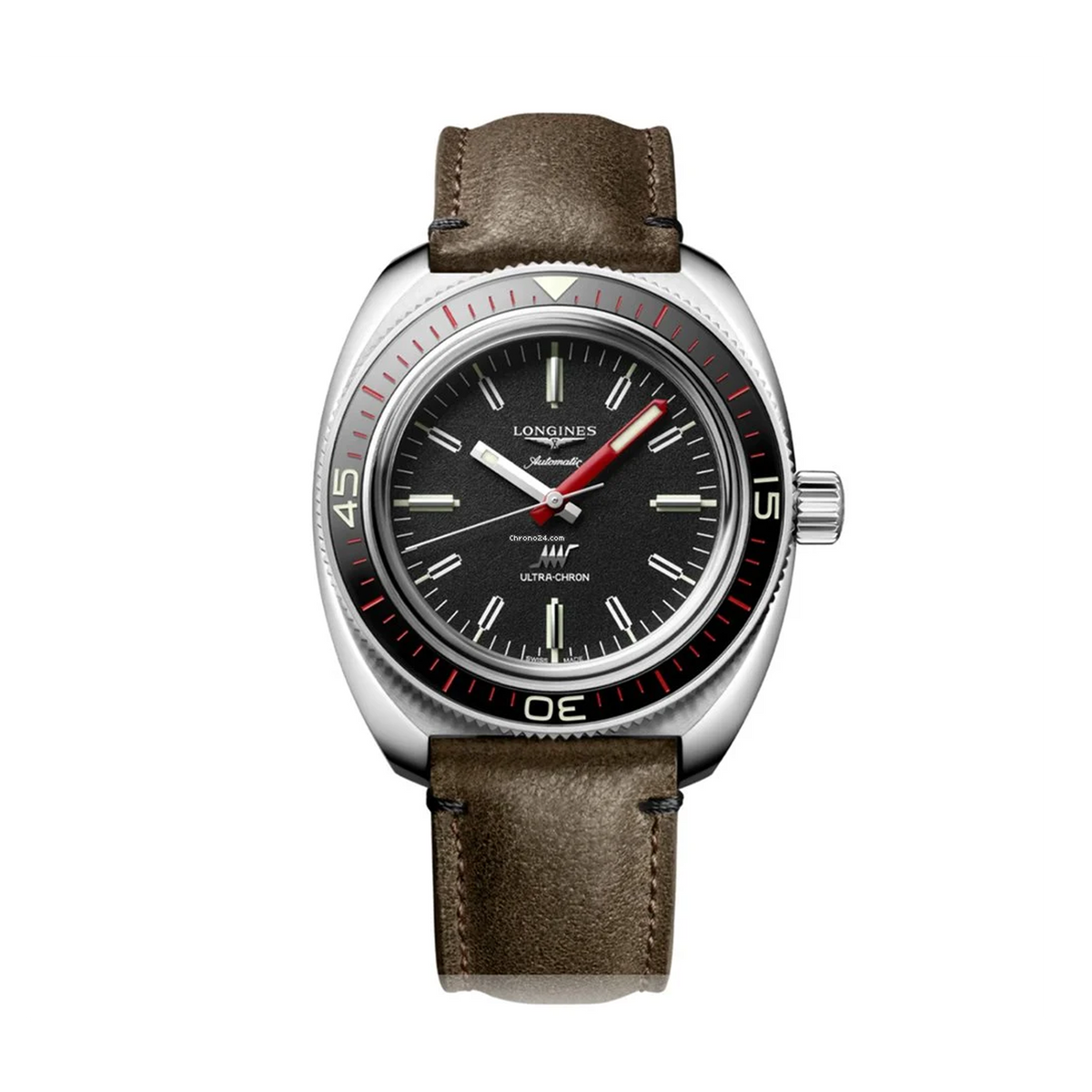 Longines Ultra-Chron Men's 43mm Stainless Steel Hi Beat Mechanical Watch L2.836.4.52.8