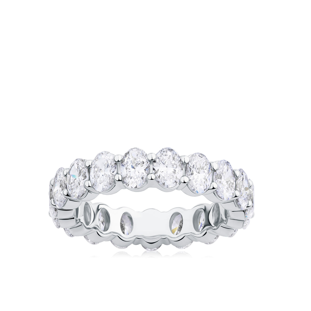 Everlasting 3.80ct TW Lab Grown Diamond Oval Cut Full Eternity Wedding Band in 18ct White Gold
