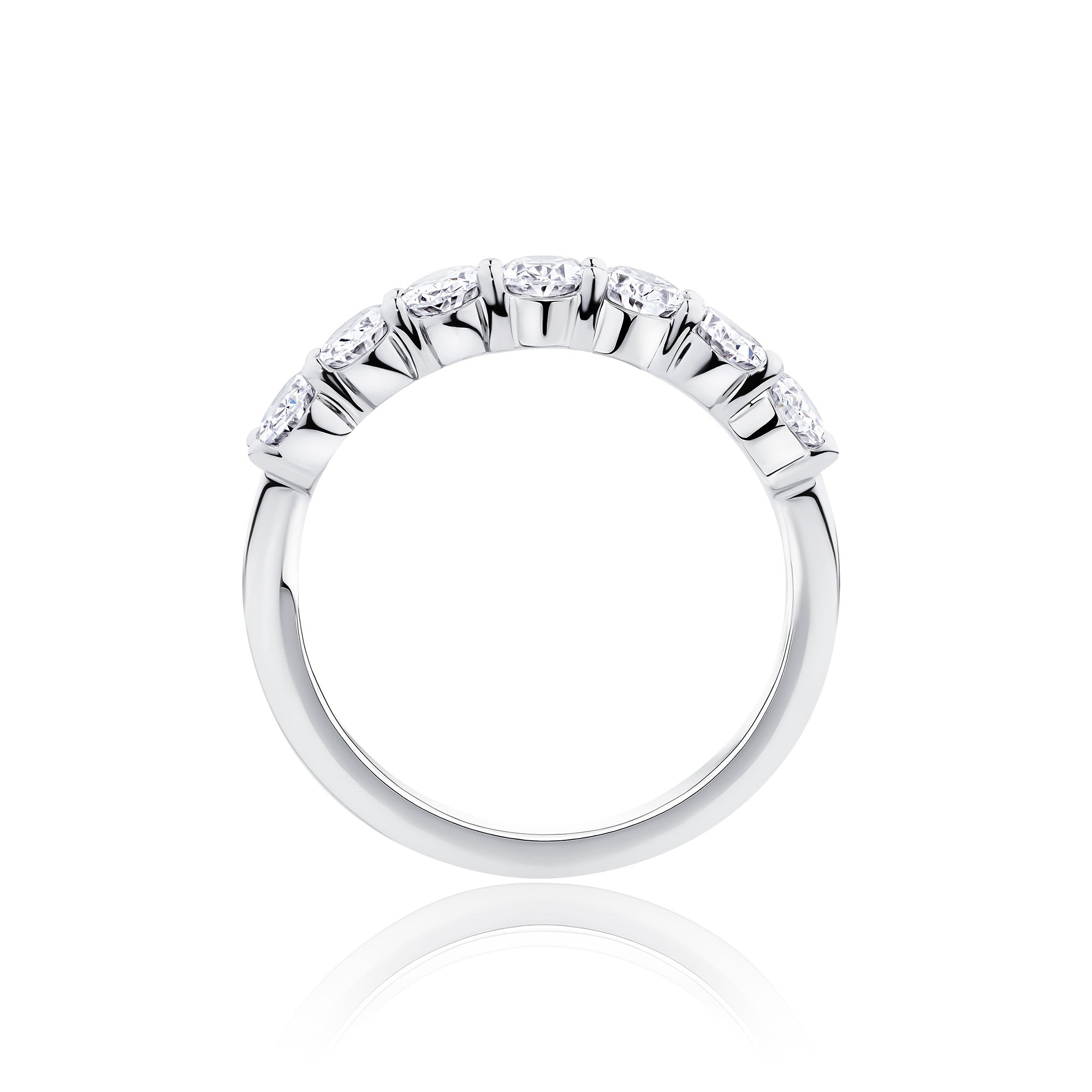 Everlasting 1.40ct TW Oval Lab-Grown Diamond Half Eternity Ring in 18ct White Gold