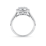 Everlasting 1.00ct TW Princess Lab-Grown Diamond Double Halo Engagement Ring in 9ct White Gold