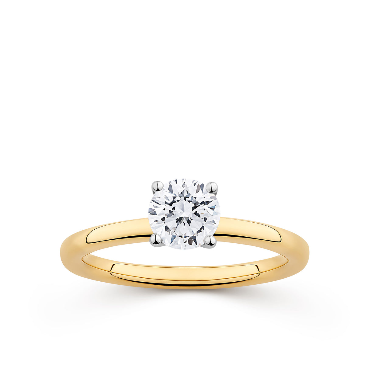 Everlasting 0.75ct TW Round Brilliant Lab-Grown Diamond Solitaire Engagement Ring in 18ct Yellow and White Gold