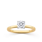 Everlasting 0.75ct TW Round Brilliant Lab-Grown Diamond Solitaire Engagement Ring in 18ct Yellow and White Gold