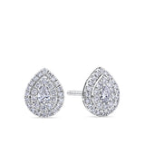 Everlasting 0.50ct TW Pear Lab-Grown Diamond Double Halo Earrings in 9ct White Gold