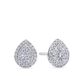 Everlasting 0.50ct TW Lab Grown Diamond Pear Cut Double Halo Earrings in 9ct White Gold
