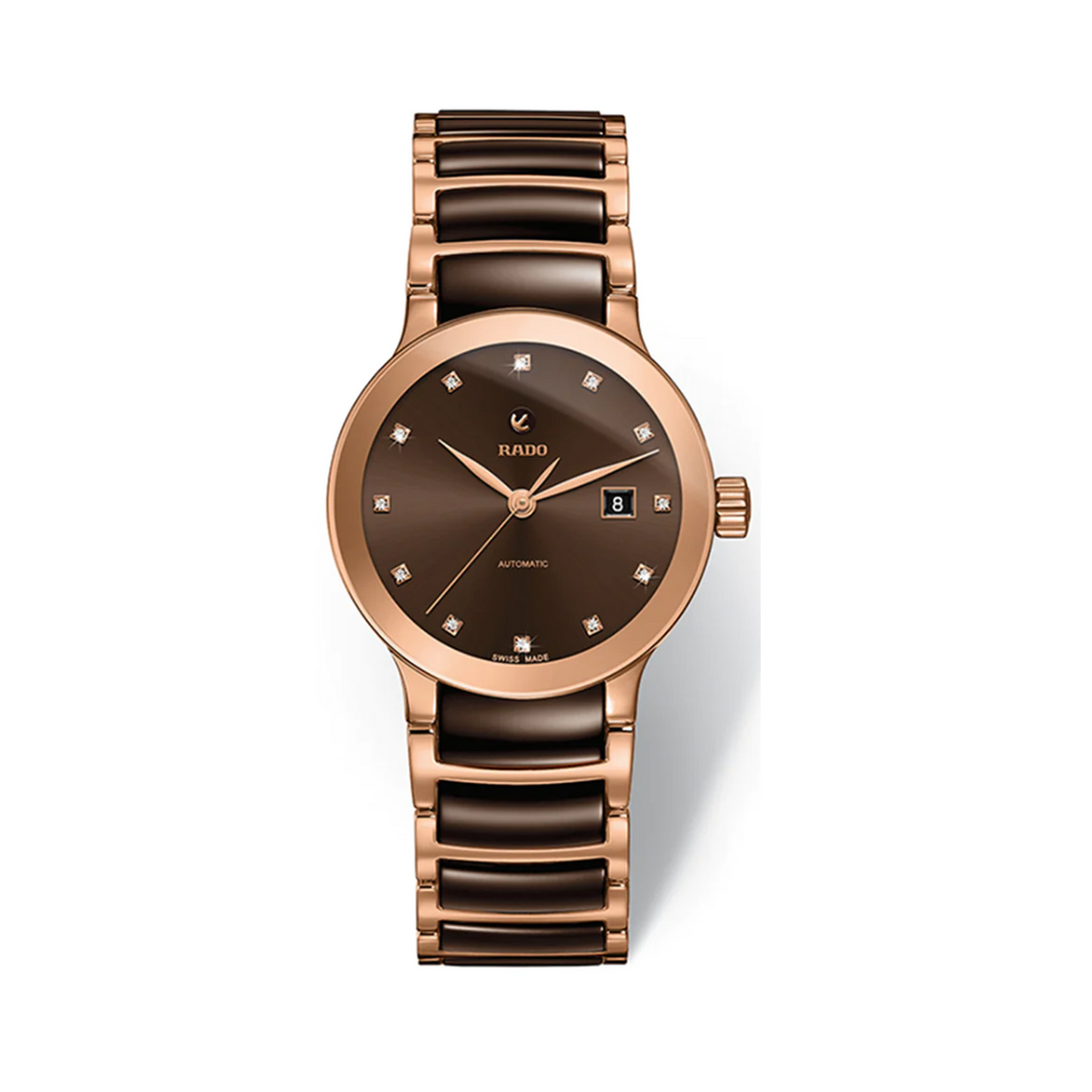 Rado Centrix Women's 28mm Ceramic and Rose Gold Automatic Watch R30 183 752