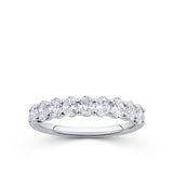 Everlasting 0.90ct TW Oval Lab-Grown Diamond Half Eternity Wedding Band in 18ct White Gold