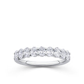 Everlasting 0.90ct TW Oval Lab-Grown Diamond Half Eternity Wedding Band in 18ct White Gold